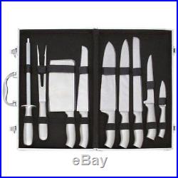 Slitzer 10pc Stainless Steel Kitchen Knife Cutlery Set with Carrying Storage Case