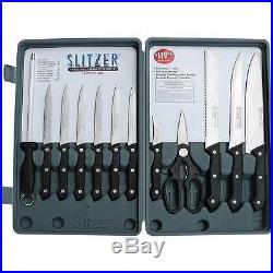 Slitzer 13 Piece Cutlery Kitchen Cooking Chef Knife Set With Storage Case
