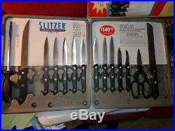 Slitzer 15-piece Knife Cutlery Set with plastic storage case open box