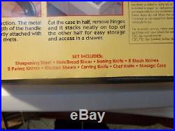 Slitzer 15-piece Knife Cutlery Set with plastic storage case open box