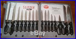 Slitzer 17 Piece Cutlery Kitchen Cooking Chef Knife Set With Storage Case