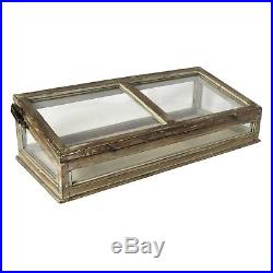 Solid Wood Display Case With Glass Top Jewelry Knives Collectibles Storage New