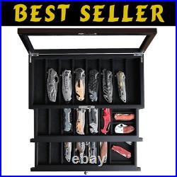 Sturdy Ebony Knife Display Box Organize and Showcase Your Collection Sturdy Ebony Knife Display Box Organize and Showcase Your Collection