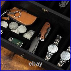 Stylish 2-Layer Black Wooden Knife Case for Organizing and Displaying Knives