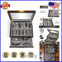 Stylish Pocket Knife Case with Glass Top Perfect for Gifting and Display Stylish Pocket Knife Case with Glass Top Perfect for Gifting and Display