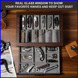 Stylish Pocket Knife Case with Glass Top Perfect for Gifting and Display Stylish Pocket Knife Case with Glass Top Perfect for Gifting and Display