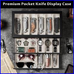 Stylish Solid Wood Knife Display Case with Buckle Ideal for Groomsmen Gifts