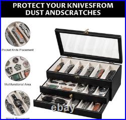 Stylish Solid Wood Knife Display Case with Buckle Ideal for Groomsmen Gifts