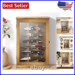 Stylish Wall Mount Knife Holder with Lockable Acrylic Door 7 Knives Capacity