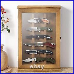 Stylish Wall Mount Knife Holder with Lockable Acrylic Door 7 Knives Capacity