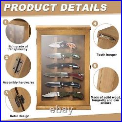 Stylish Wall Mount Knife Holder with Lockable Acrylic Door 7 Knives Capacity