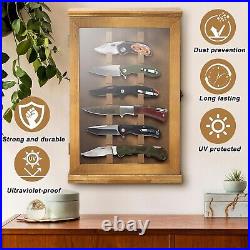 Stylish Wall Mount Knife Holder with Lockable Acrylic Door 7 Knives Capacity