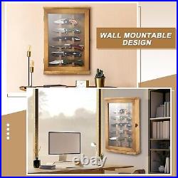 Stylish Wall Mount Knife Holder with Lockable Acrylic Door 7 Knives Capacity