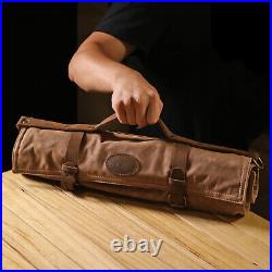 TOURBON Tools Carry Bag Chef Knife Storage Knives Roll Case Mat 10 Pocket Canvas