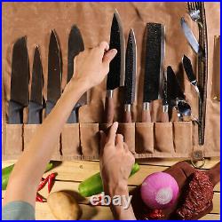 TOURBON Tools Carry Bag Chef Knife Storage Knives Roll Case Mat 10 Pocket Canvas
