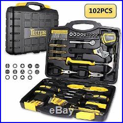 Tool Kit 102-Piece Hammer Wrenches Screwdriver Set Pliers Toolbox Storage Case