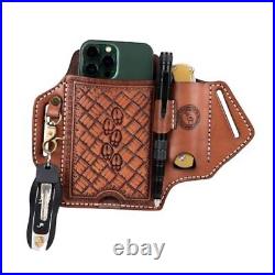 Tourbon Leather Cell Phone Holster with Belt Loop Case Tool EDC Folding Knives