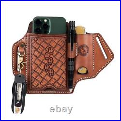 Tourbon Leather Cell Phone Holster with Belt Loop Case Tool EDC Folding Knives