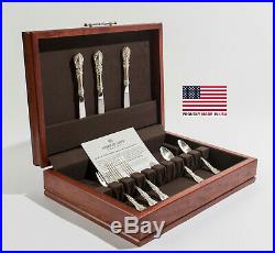 Traditions Flatware Chest Home Kitchen Forks Knives Spoons Storage Case Box