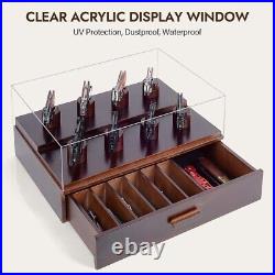 Two-Tiered Pocket Knife Organizer with 12 Storage Grids Ready-to-Use Showcase