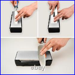 Ultimate Knife Sharpener Double-Sided Diamond Whetstone with Angle Guide & Case