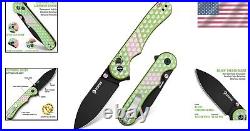 Unique Green Heart Design Folding Knife Lightweight 2.9 EDC Pocket Knife