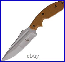 V NIVES Frontier Survivor Coyote Brown G10 D2 Steel Fixed Blade Knife 30220