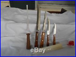Vintage Case XX Cutlery Set Of 4 Knives + Sharpener Storage Tray Org. Casexx Bx