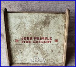 VINTAGE JOHN PRIMBLE Fine Cutlery Country Store Display Knife Case Antique
