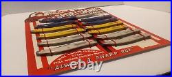 VINTAGE POCKET KNIFE STORE DISPLAY CARD IDEAL SPORTSMAN'S KNIFE 12 Count NOS