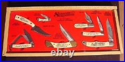 VTG Schrade Scrimshaw 7-Knife Stand Up Store Display Case 1980's Great American