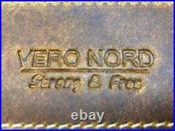 Vero Nord Genuine Leather Knife Roll Storage Bag Travel-Friendly Chef Knife Case
