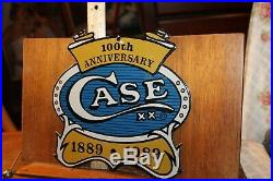 Vintage 1889-1989 Case XX Knives 100th Anniversary Porcelain Enamel Store Sign