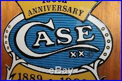 Vintage 1889-1989 Case XX Knives 100th Anniversary Porcelain Enamel Store Sign