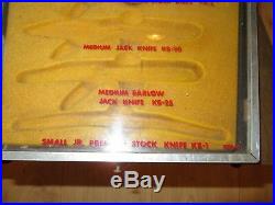 Vintage 1960's New Britain Blackhawk Hand Tools Pocket Knives Store Display Case