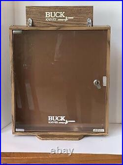 Vintage 1970s Era Wood Buck Knives Knife Advertising Store Display Case HTF