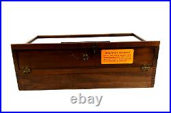 Vintage Buck Knives Display Case Dovetailed Wood Box Advertising Salesman Store