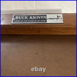 Vintage Buck Knives Dovetailed Wood Case Advertising Salesman Store Display