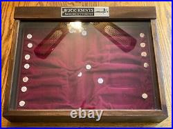 Vintage Buck Knives Factory Store Wooden Display Case Orig. Liner Price Buttons