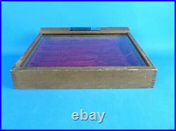 Vintage Buck Knives Factory Store Wooden Display Case withOriginal Liner & Knobs