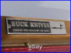 Vintage Buck Knives USA Dovetailed Wood Glass Top Store Display Case Box
