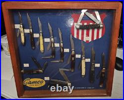 Vintage Camco Counter Top Store Display Case withStorage and 12 knives NOS