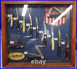 Vintage Camco Counter Top Store Display Case withStorage and 12 knives NOS