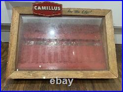 Vintage Camillus Oak Knife Store Counter Display Case Camillus has the Edge