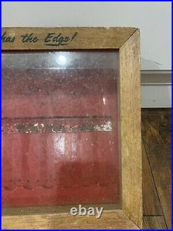 Vintage Camillus Oak Knife Store Counter Display Case Camillus has the Edge