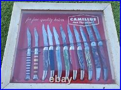 Vintage Camillus Pocket Knife Display Counter Hardware Store advertisement case