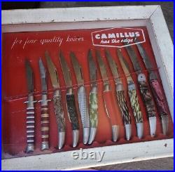 Vintage Camillus Pocket Knife Display Counter Hardware Store advertisement case