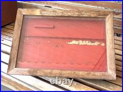 Vintage Camillus Pocket Knife Glass & Wood Counter Store Display Case! No Key