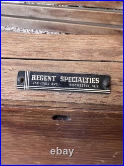Vintage Camillus Pocket Knife Glass & Wood Counter Store Display Case! No Key