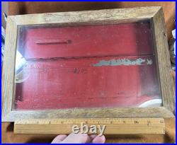 Vintage Camillus Pocket Knife Glass & Wood Counter Store Display Case! No Key